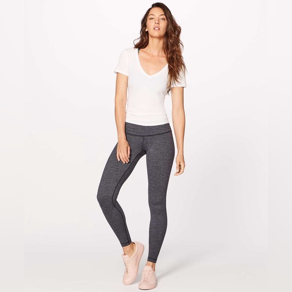 lululemon athletica Pants - Lululemon Women's Wunder Under Tights Luon‎ Variegated Knit Black Heathered  6